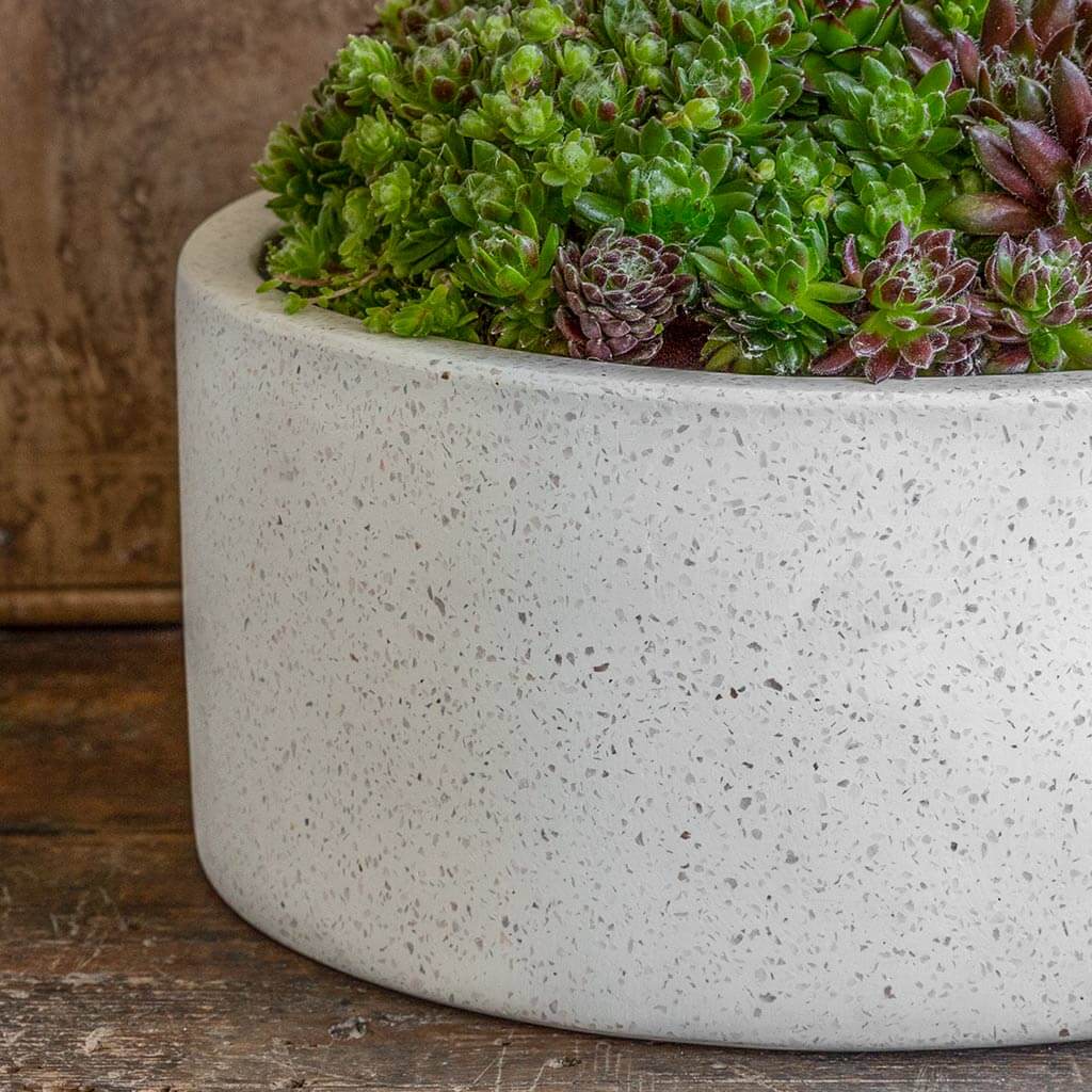Geo Cylinder Planter - Terrazzo White