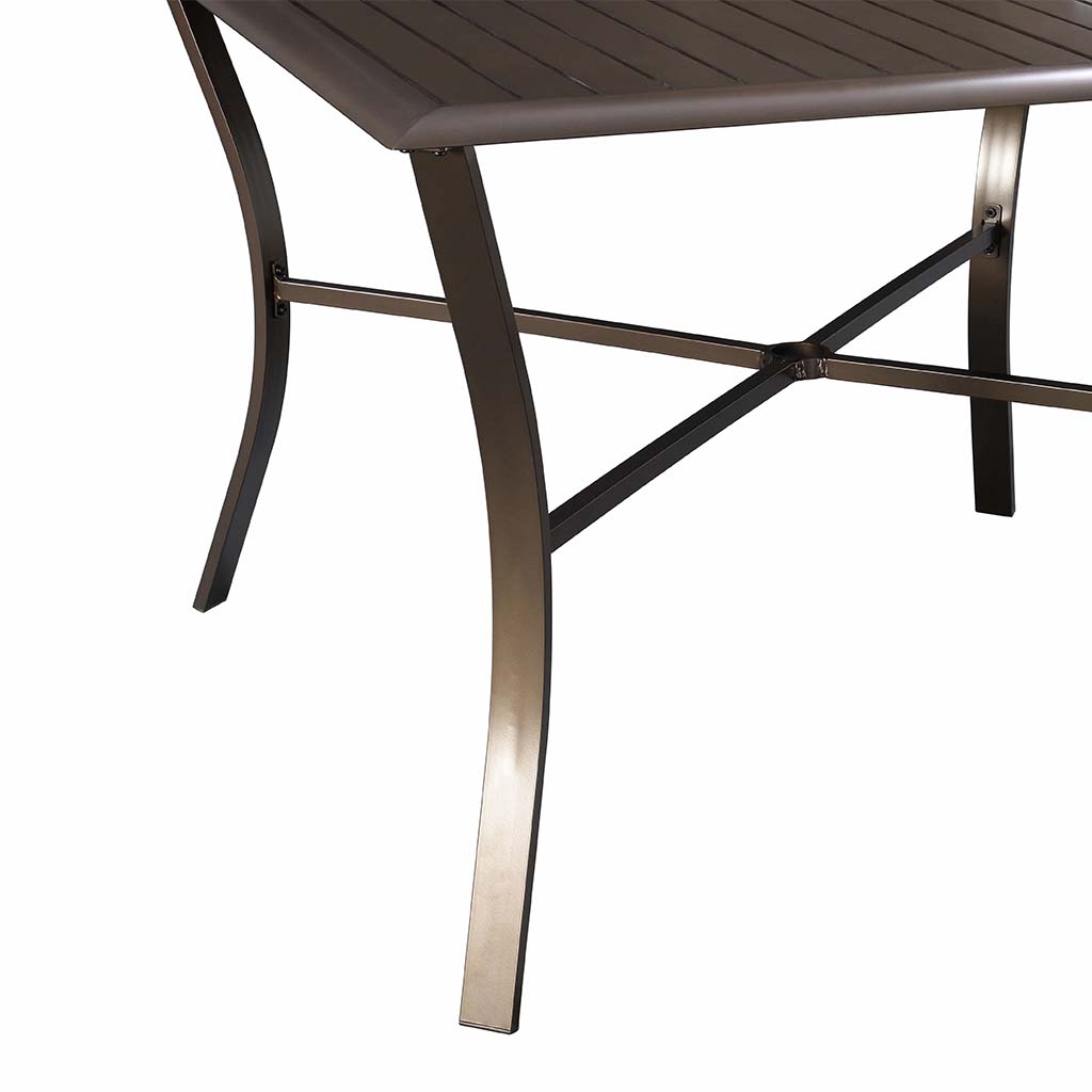 Aluminum Square Slats Table 42 inches in Bronze
