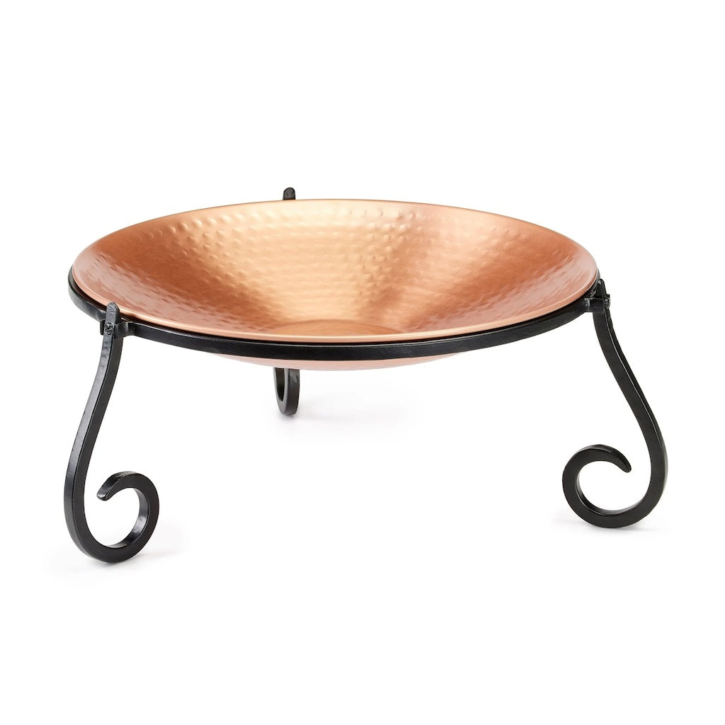 Freestanding Copper Bird Bath with Ground Stand