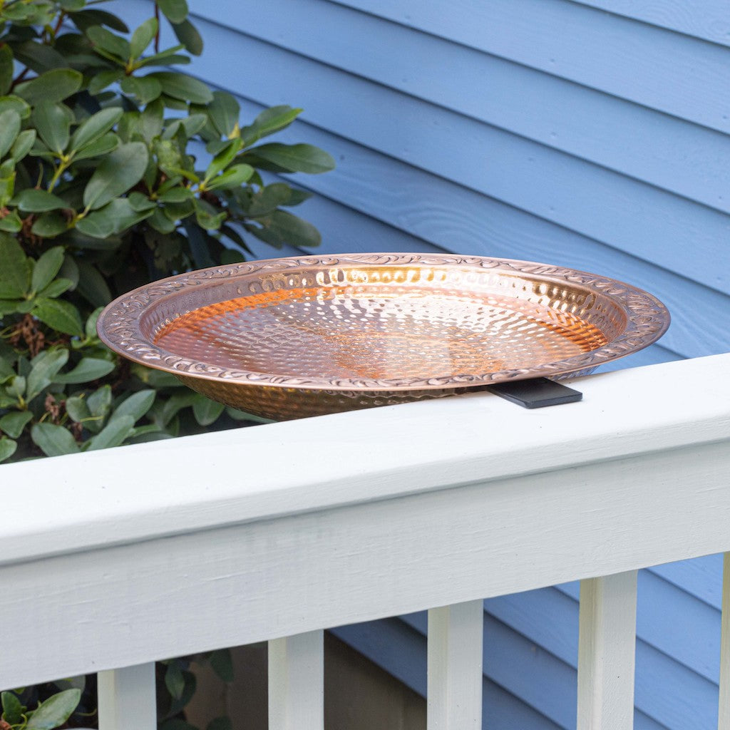Pure Copper 18" Deck Mount Birdbath