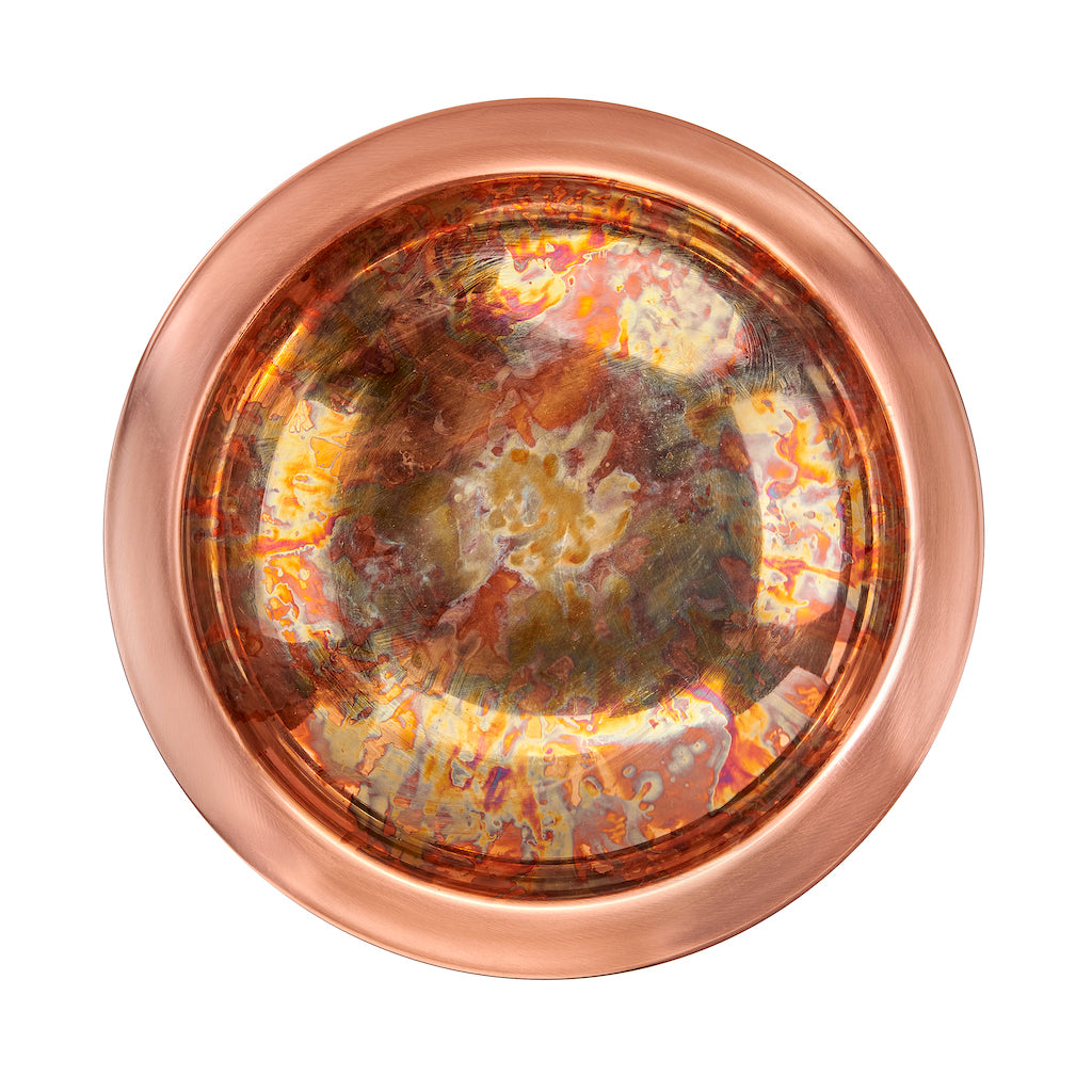 13.5-inch Fired Copper Bird Bath with Garden Pole