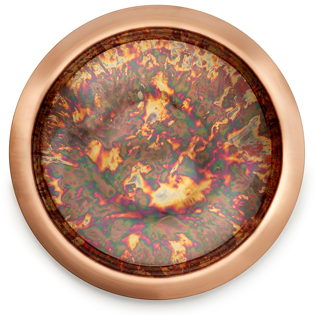 13.5-inch Fired Copper Bird Bath with Deck Bracket