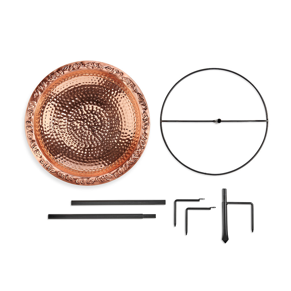 Pure Copper 18" Birdbath on Garden Pole