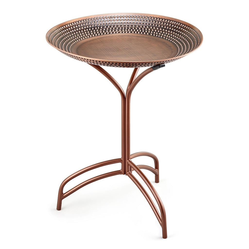 20-inch Copper Tranquility Bird Bath with Stand