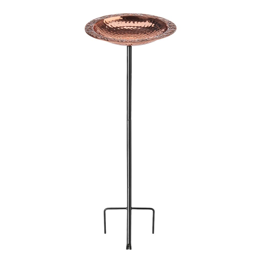 Pure Copper Birdbath on Garden Pole