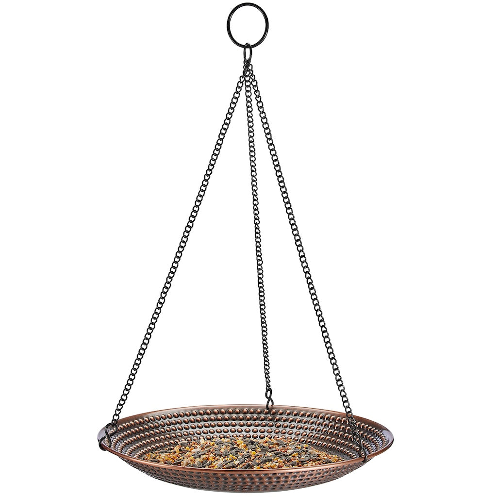 13.5-inch Beaded Hanging Copper Bird Bath