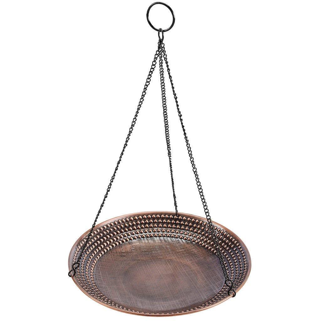 13.5-inch Beaded Hanging Copper Bird Bath