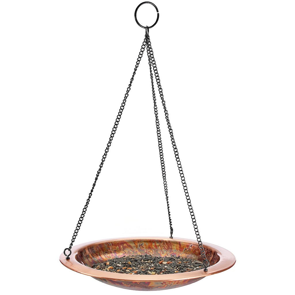 13.5-inch Hanging Fired Copper Bird Bath