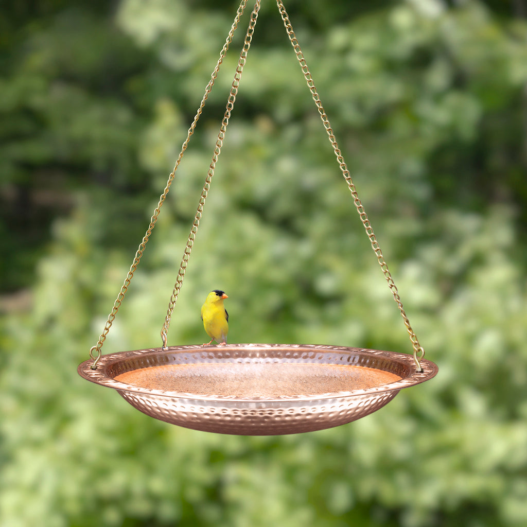18-inch Hanging Pure Copper Birdbath