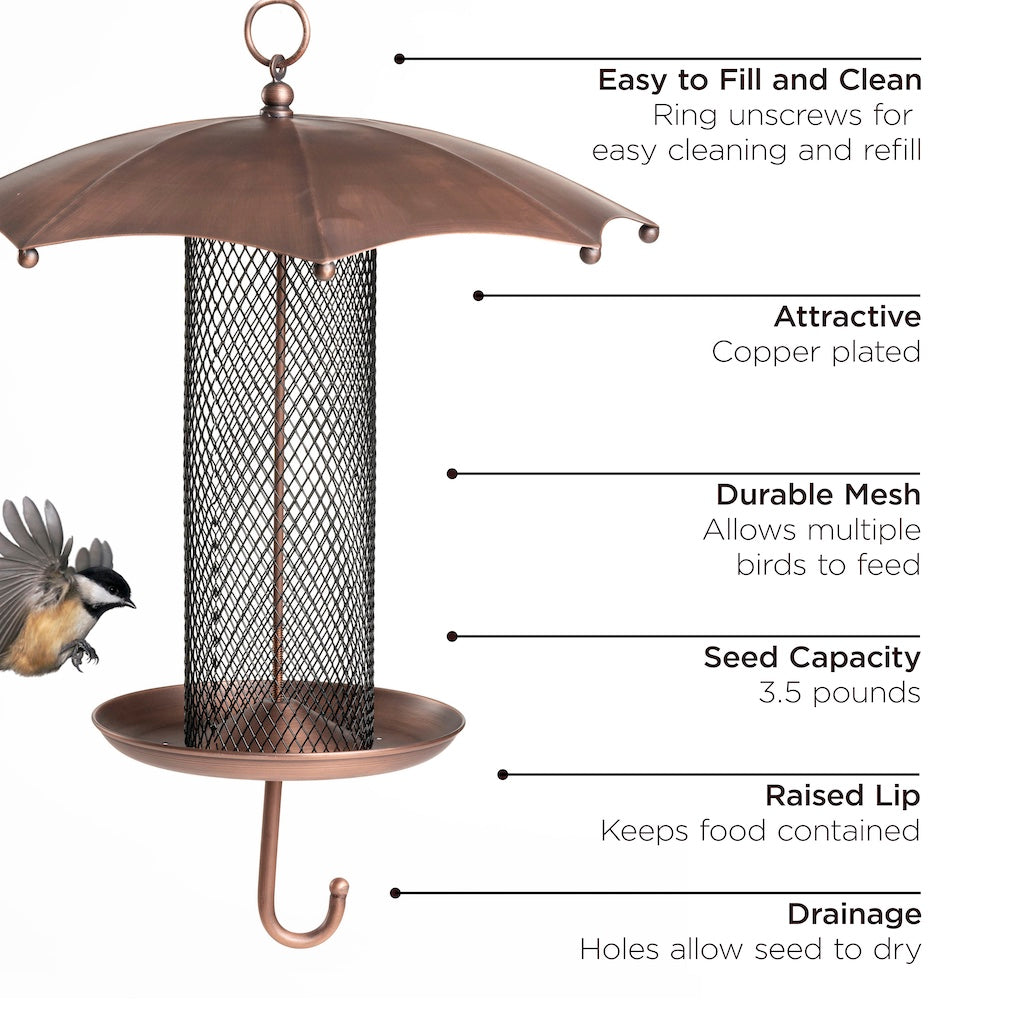 Rainy Day Umbrella Bird Feeder with Mesh