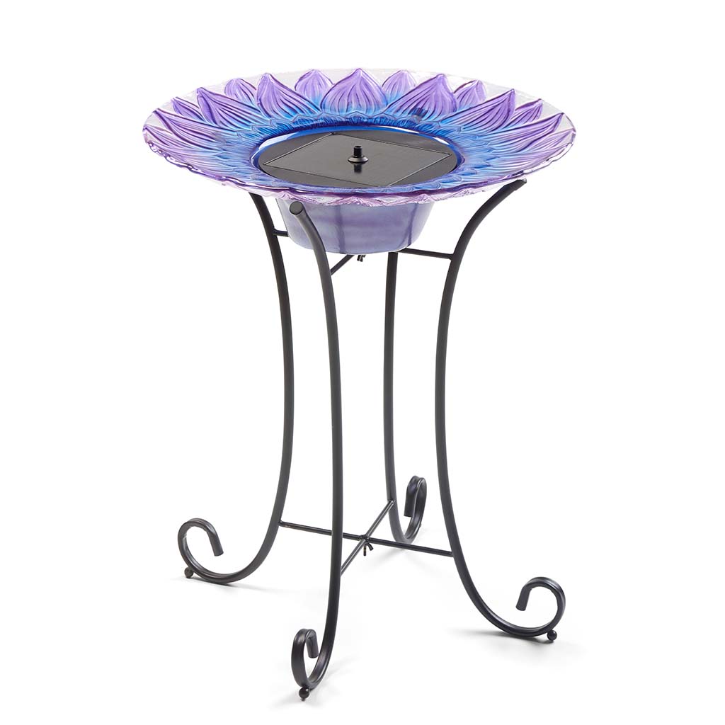 Bell Flower Solar Birdbath