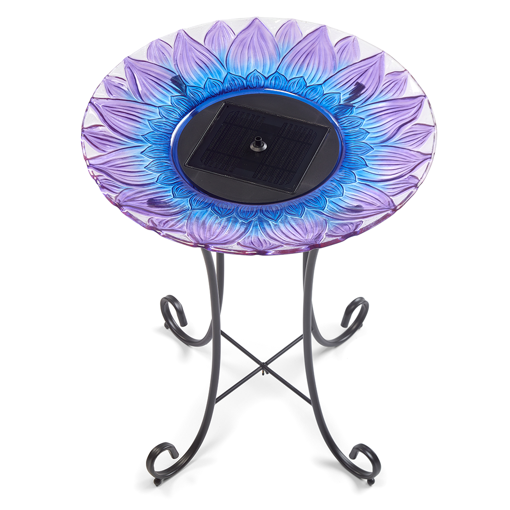 Bell Flower Solar Birdbath