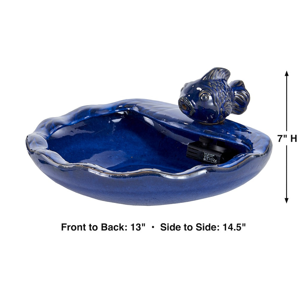 Ceramic Koi Solar Fountain