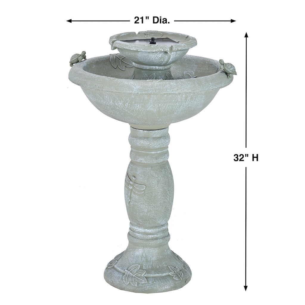 Country Gardens Fountain with Remote in Weathered Stone