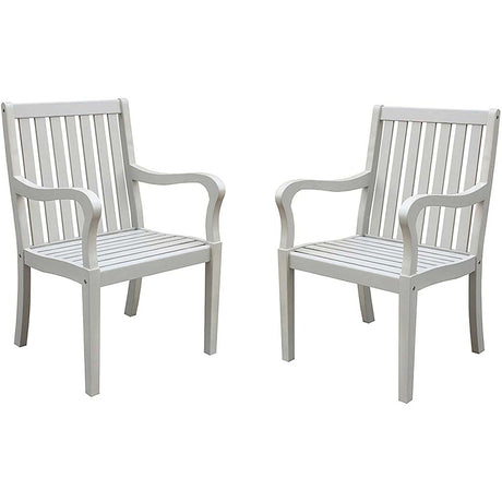 Acacia White Washed Dining Chair Set