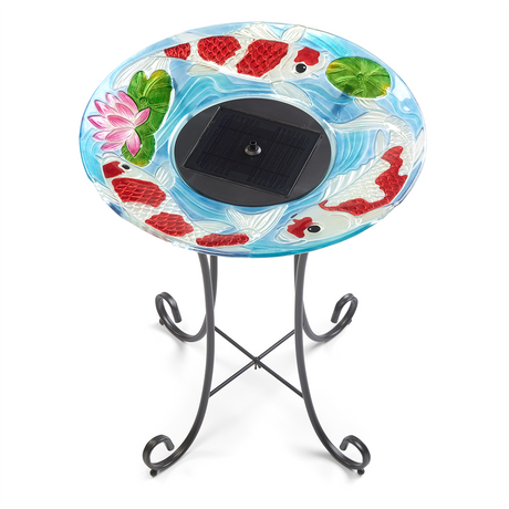 Koi Pond Solar Birdbath