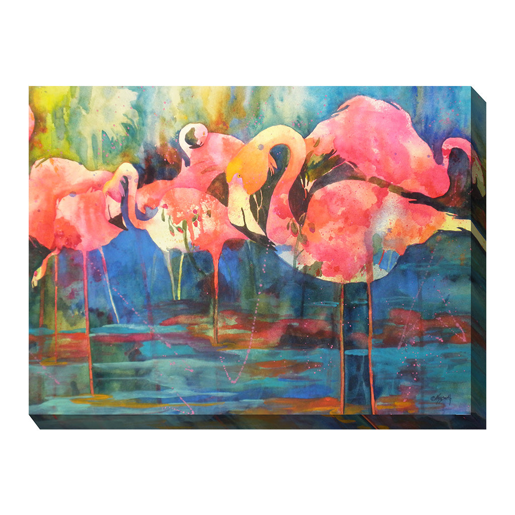 Flirty Flamingos Outdoor Wall Art