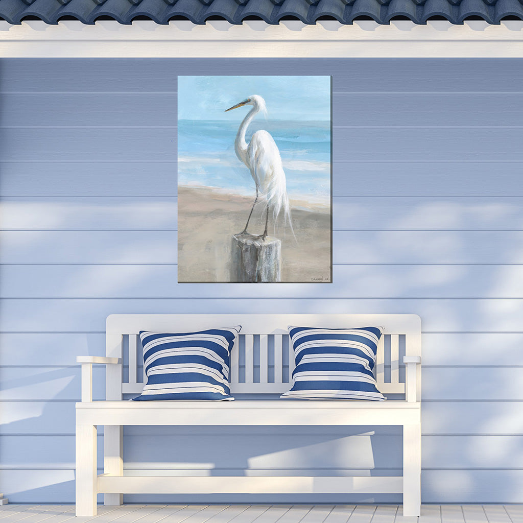 Egret Portrait Outdoor Wall Art
