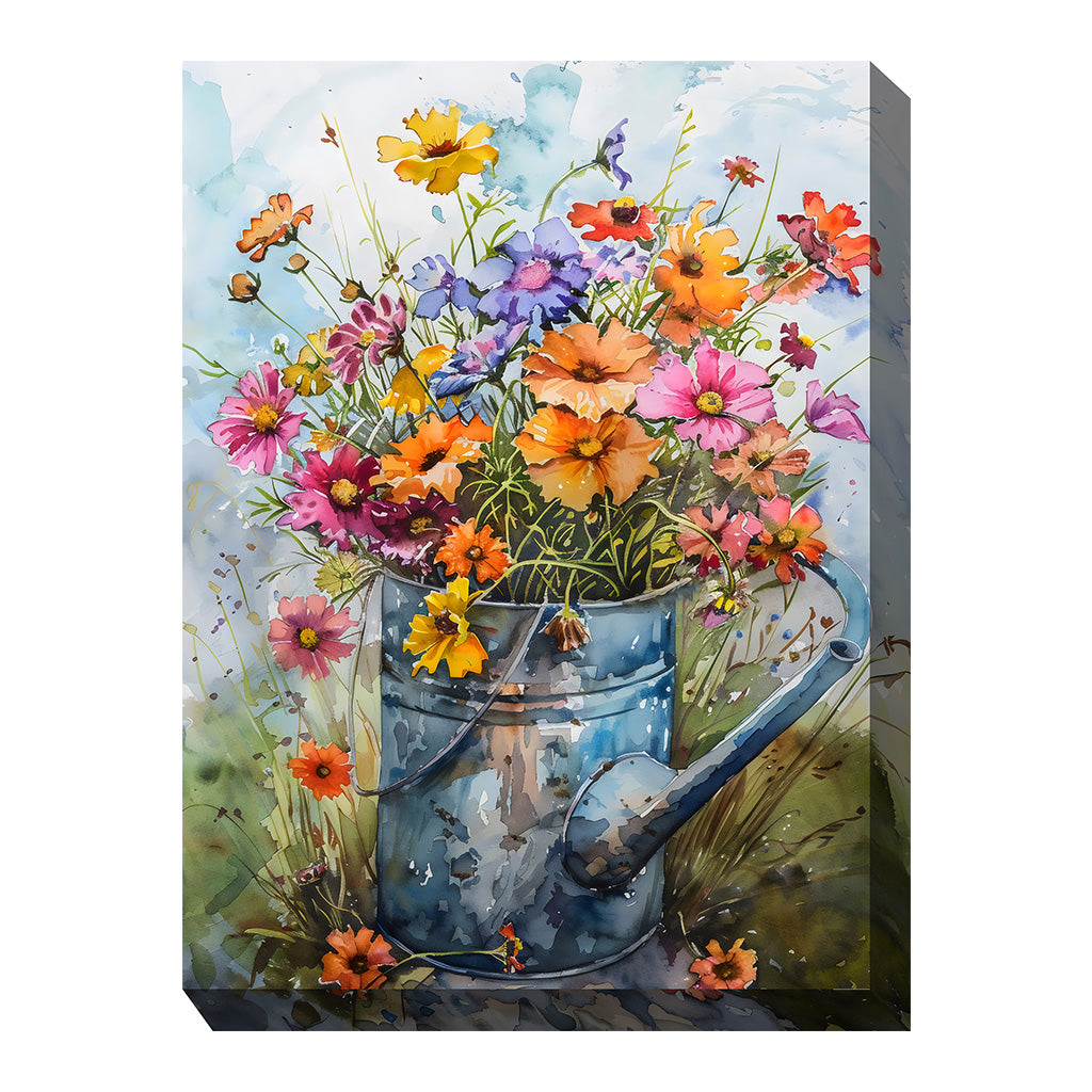 Watering Can Bouquet Outdoor Wall Art