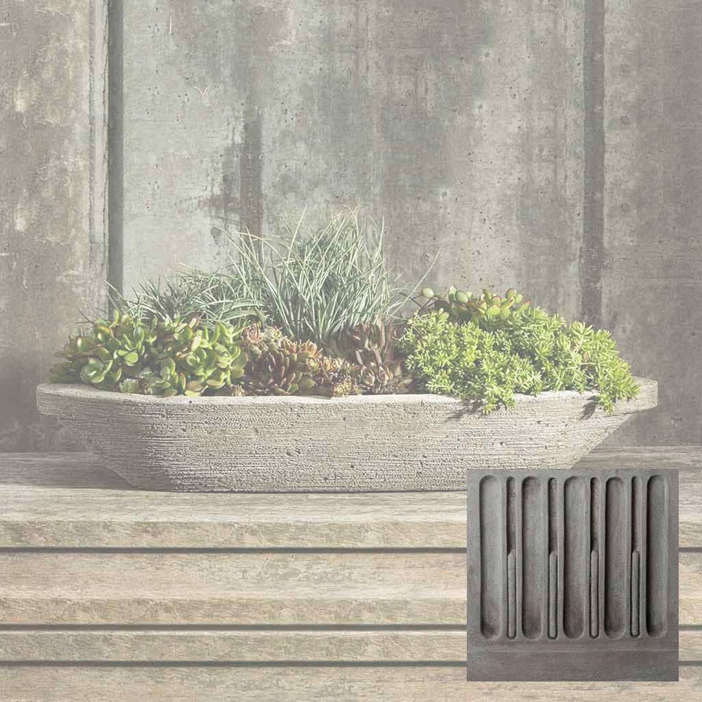 cast stone pot planter Campania International | Barca Planter Greystone