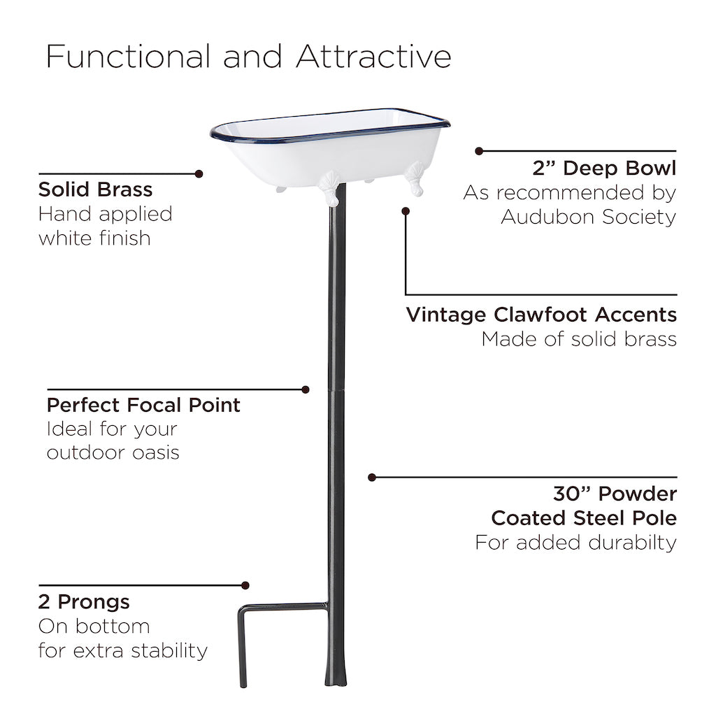 Splish Splash Brass Birdbath