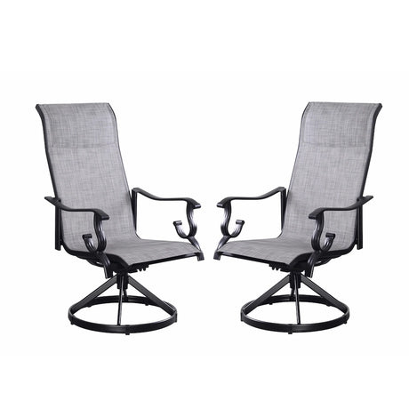 Westin Swivel Rocking Sling Dining Chair Set in Black