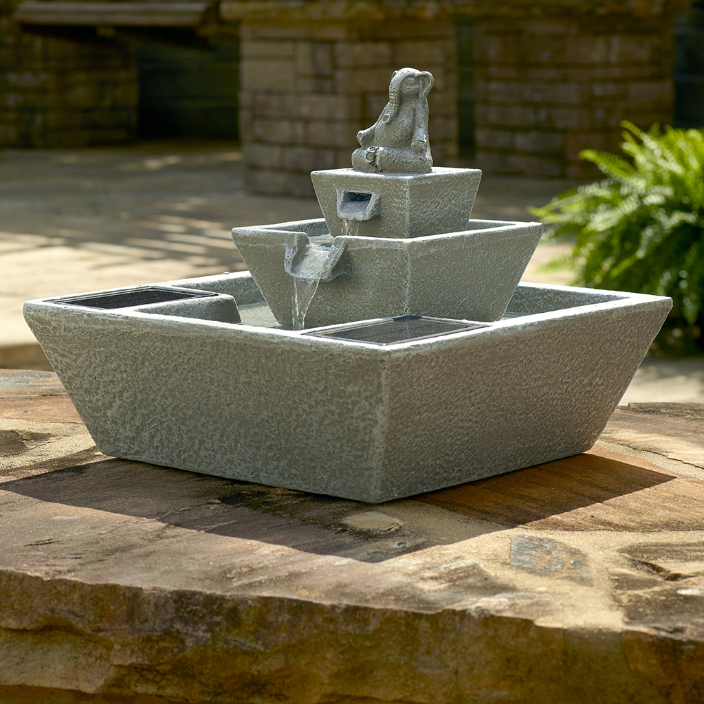 Zen Elephant Solar Fountain