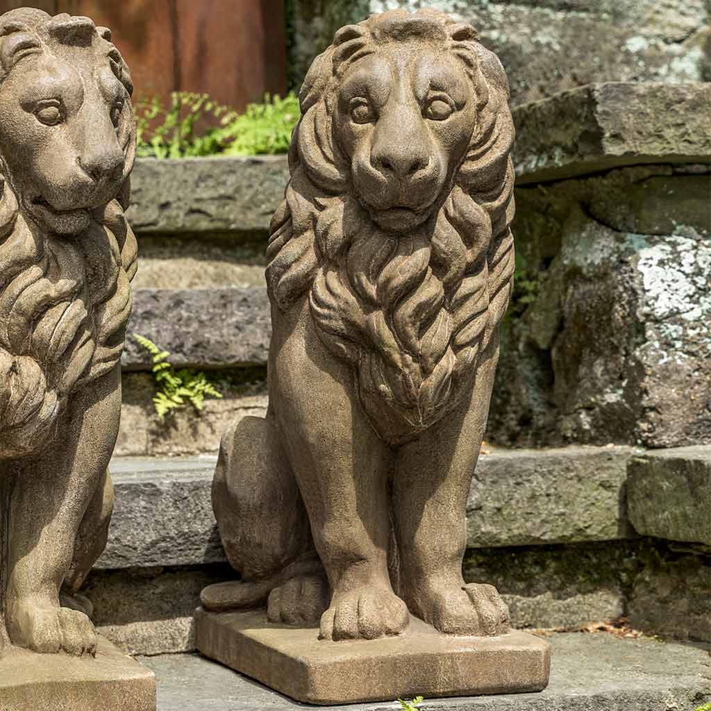Campania International Sentry Lion Facing Right Statue