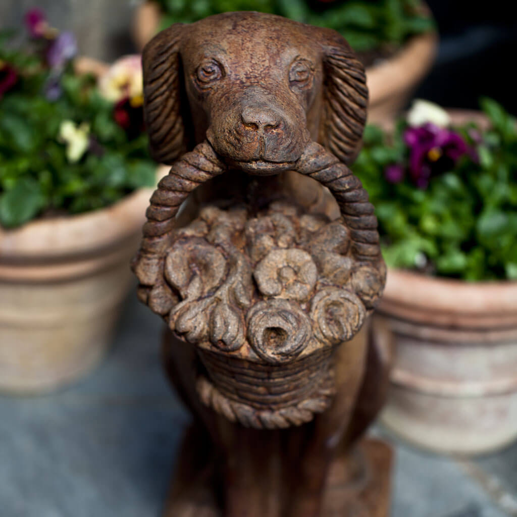 Vintage Dog with Basket