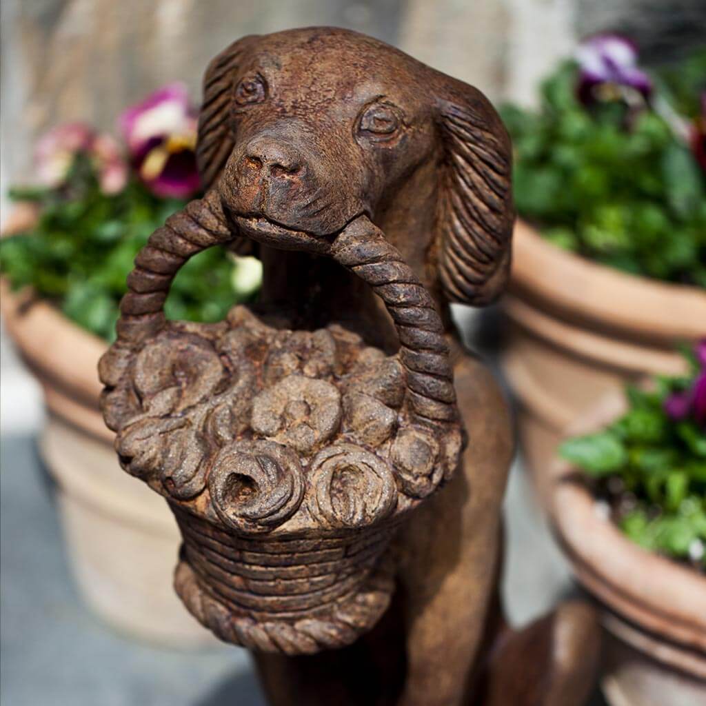 Vintage Dog with Basket