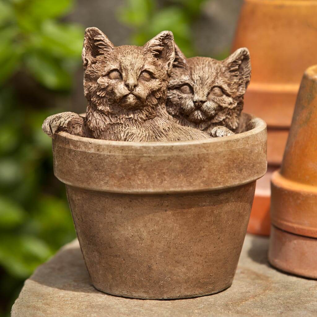 Campania International Sprouts Kitten Garden Statue - Thumbnail 3