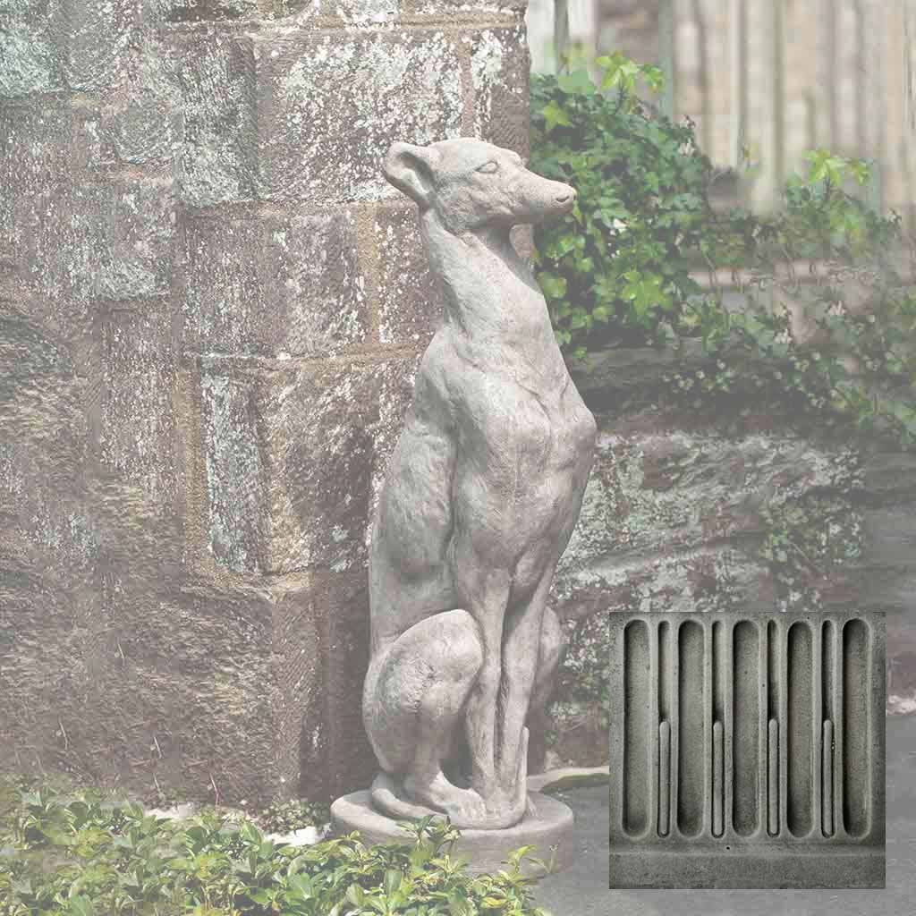 Campania International Antique Greyhound Dog Statue | Garden-Fountains