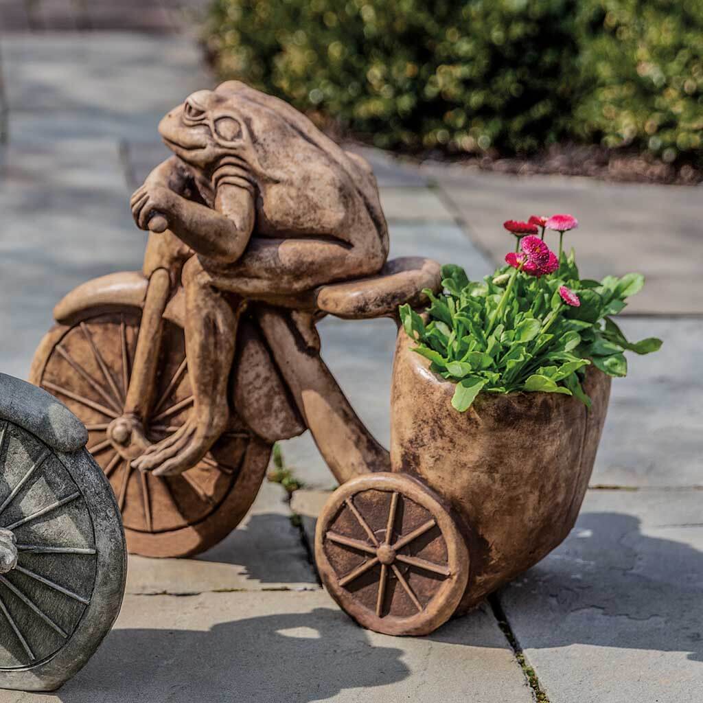 Campania International Tricycle Frog Planter Statue - Thumbnail 4