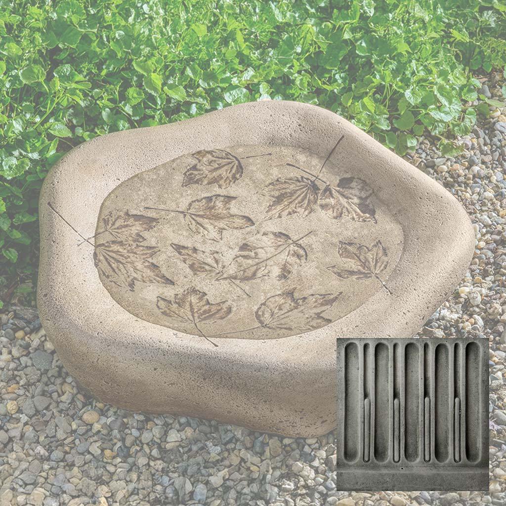 Woodland Leaves Birdbath, Large