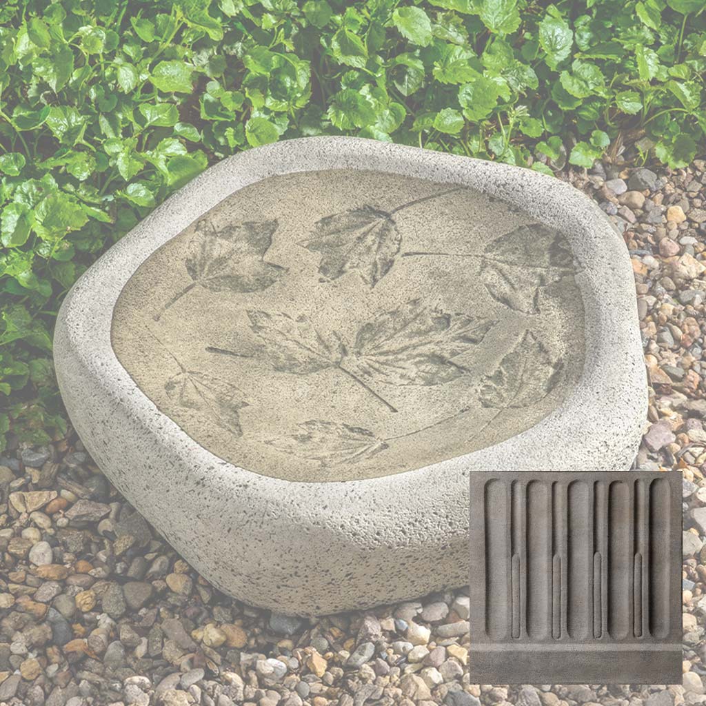 Woodland Leaves Birdbath