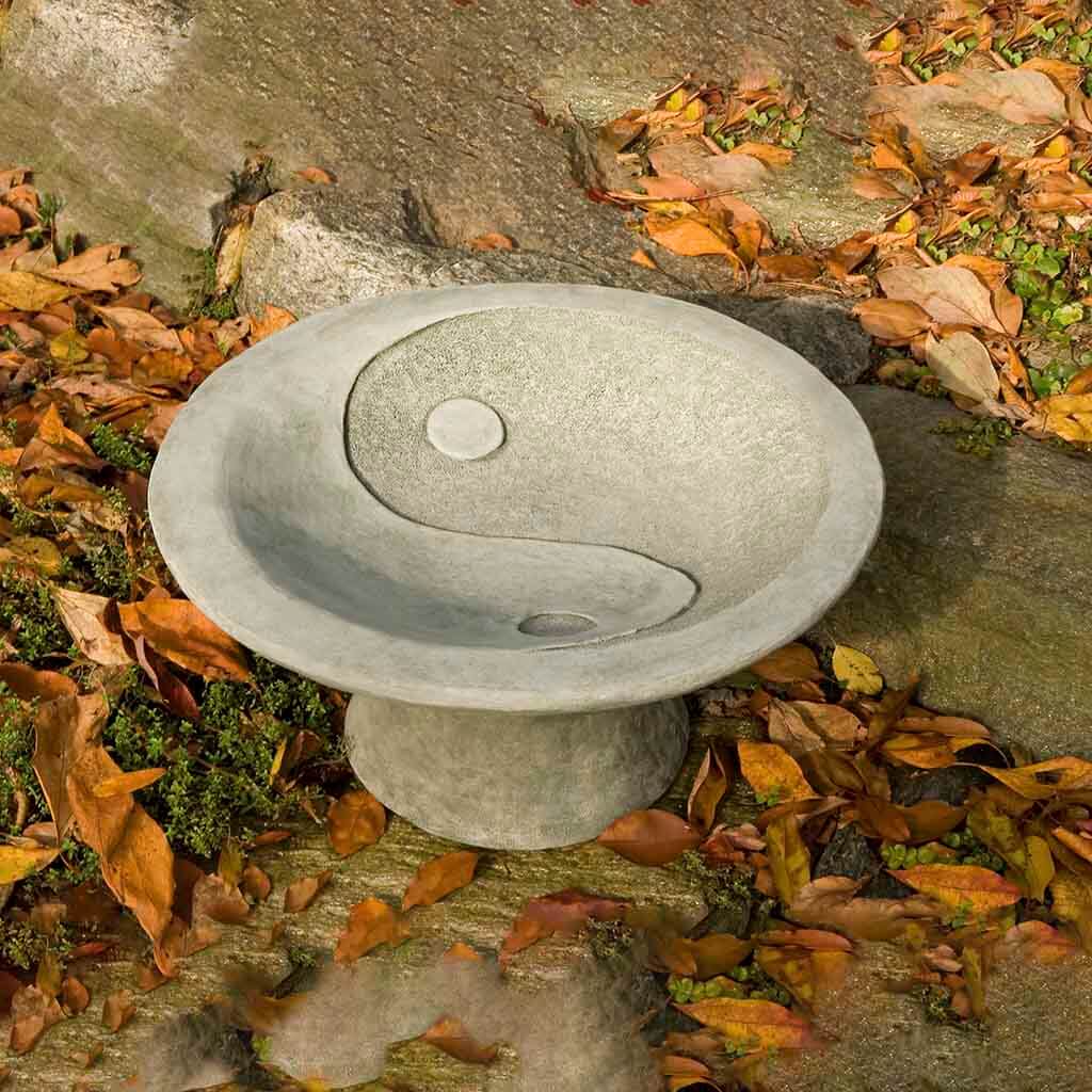 Campania International Yin Yang Pedestal Birdbath - Thumbnail 3