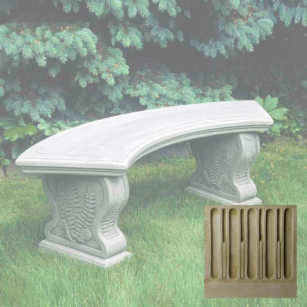 Curved Woodland Ferns Bench