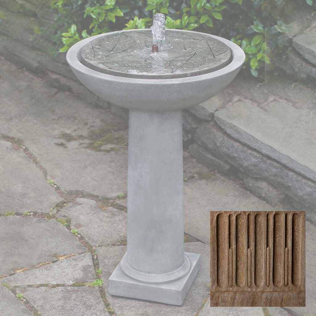 Hydrangea Leaves Birdbath Fountain
