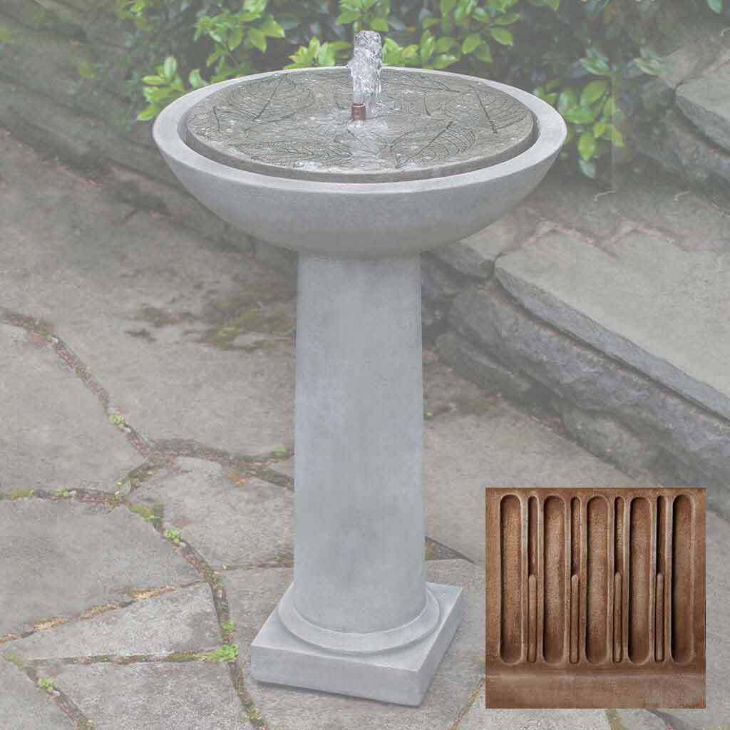 Hydrangea Leaves Birdbath Fountain