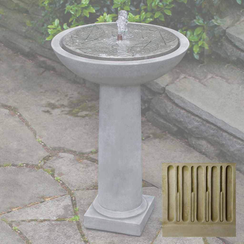 Hydrangea Leaves Birdbath Fountain