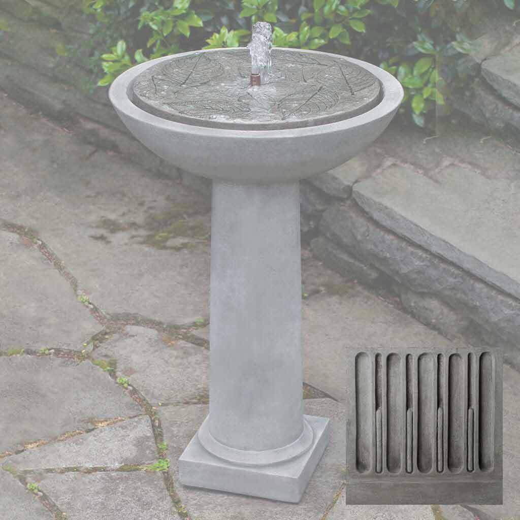 Hydrangea Leaves Birdbath Fountain
