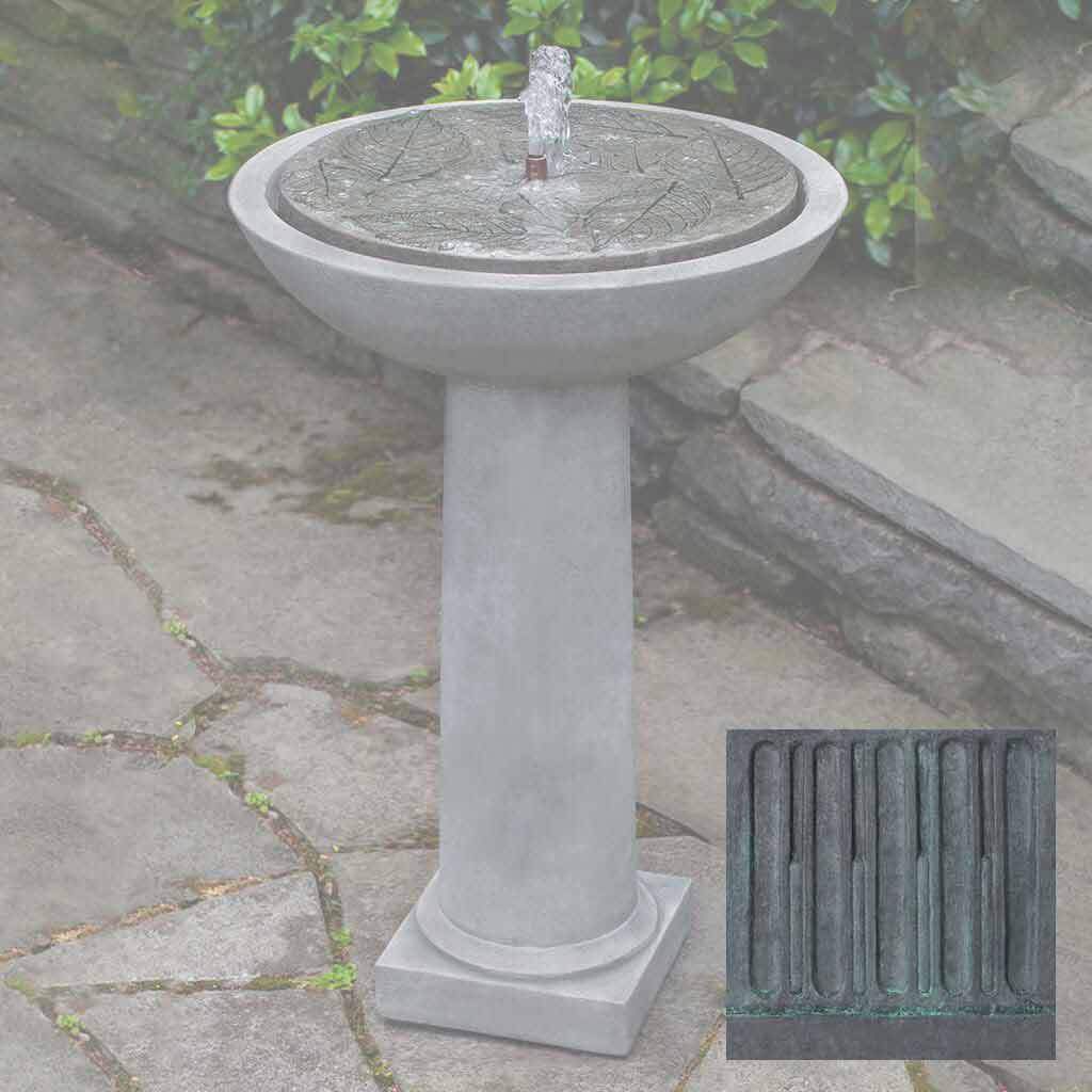 Hydrangea Leaves Birdbath Fountain