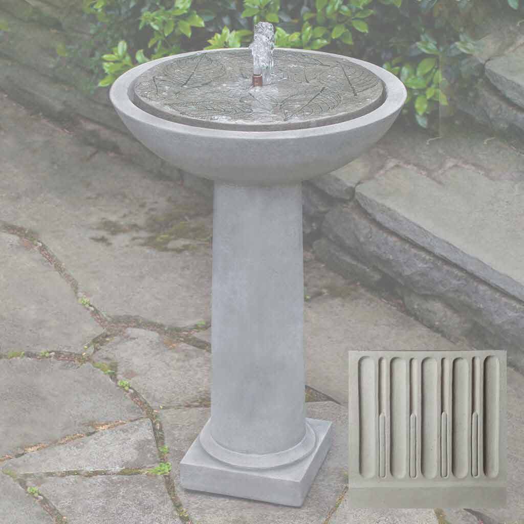 Hydrangea Leaves Birdbath Fountain