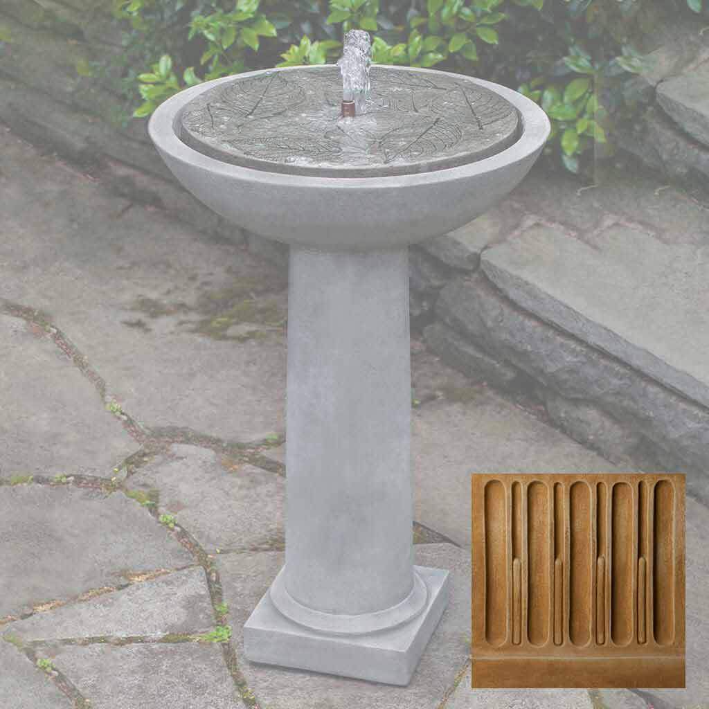 Hydrangea Leaves Birdbath Fountain