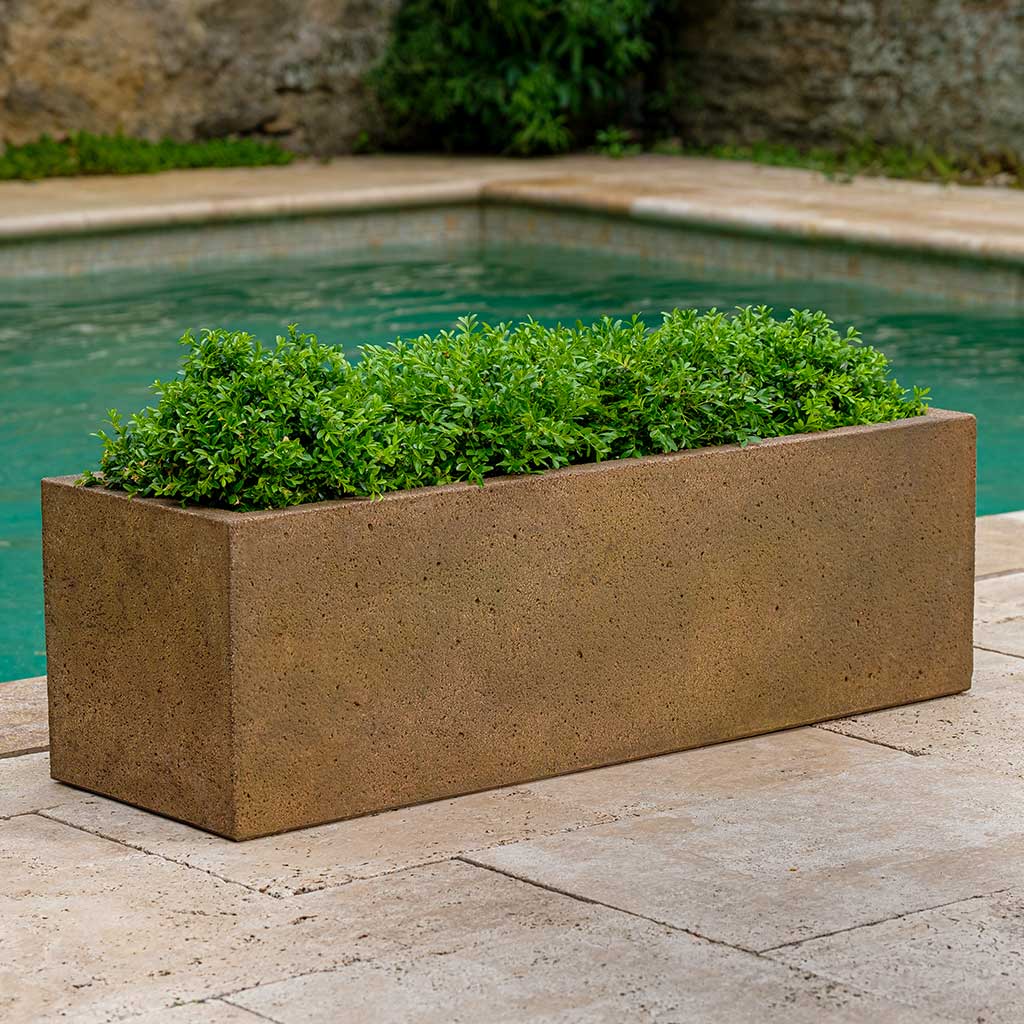 Rustic Trough Planter by Campania International Aged Limestone