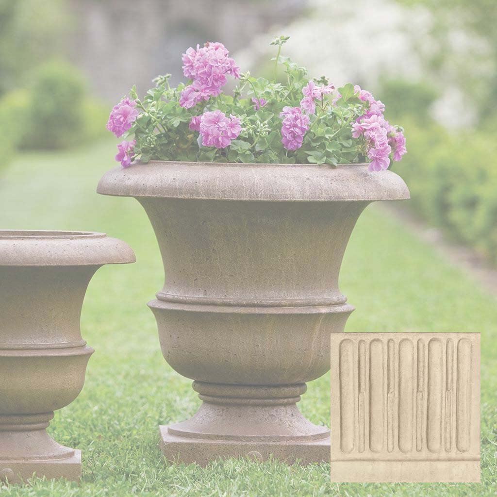 large pedestal plant pot Williamsburg Wren Planter, Large Campania International, French Limestone (FL)