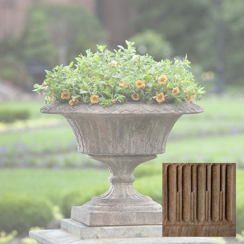 urn pot plant Campania International Smithsonian Fluted Valentine Cast Stone Urn Planter Aged Limestone