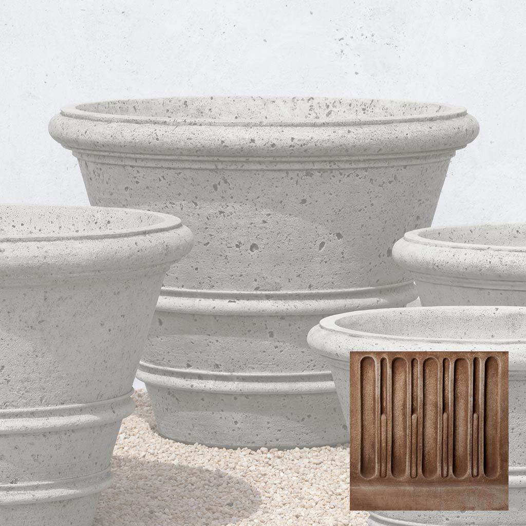 Textured Rolled Rim Planter, Large
