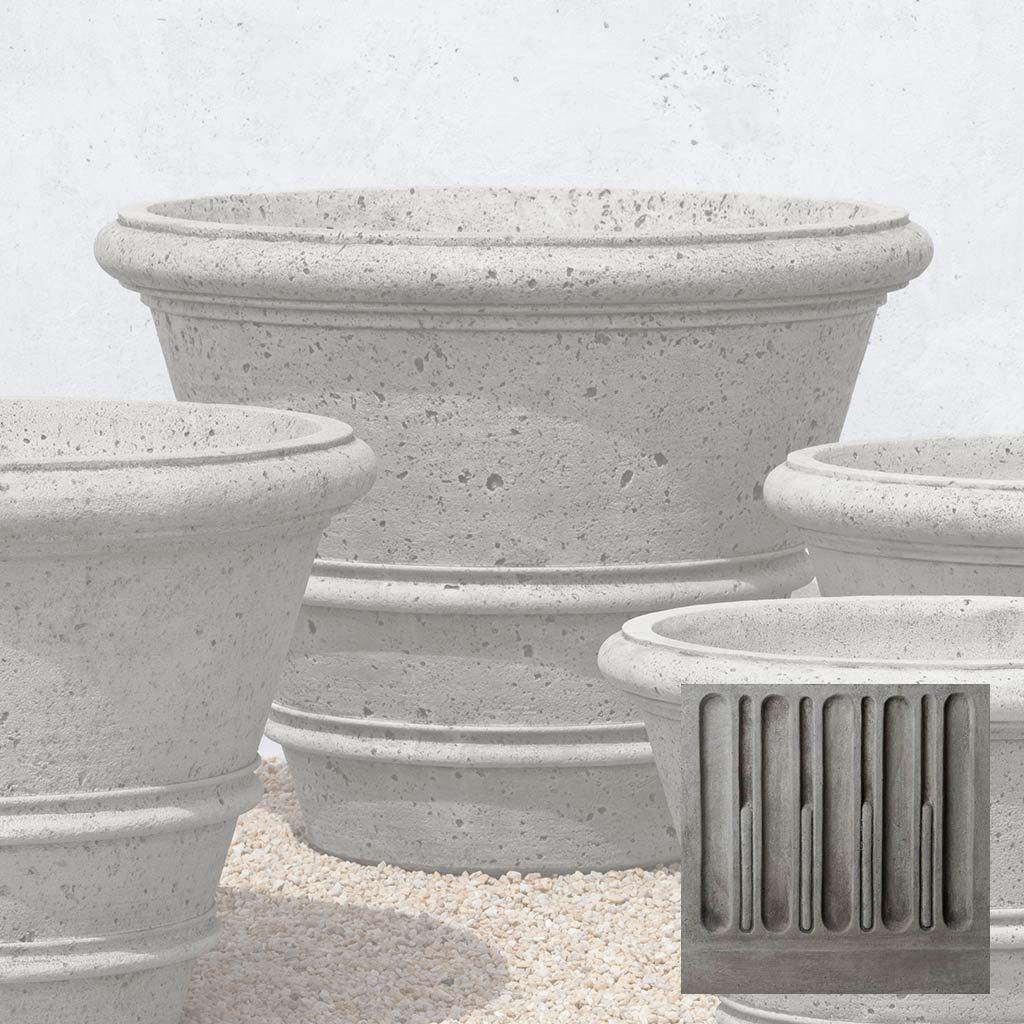Textured Rolled Rim Planter, Large
