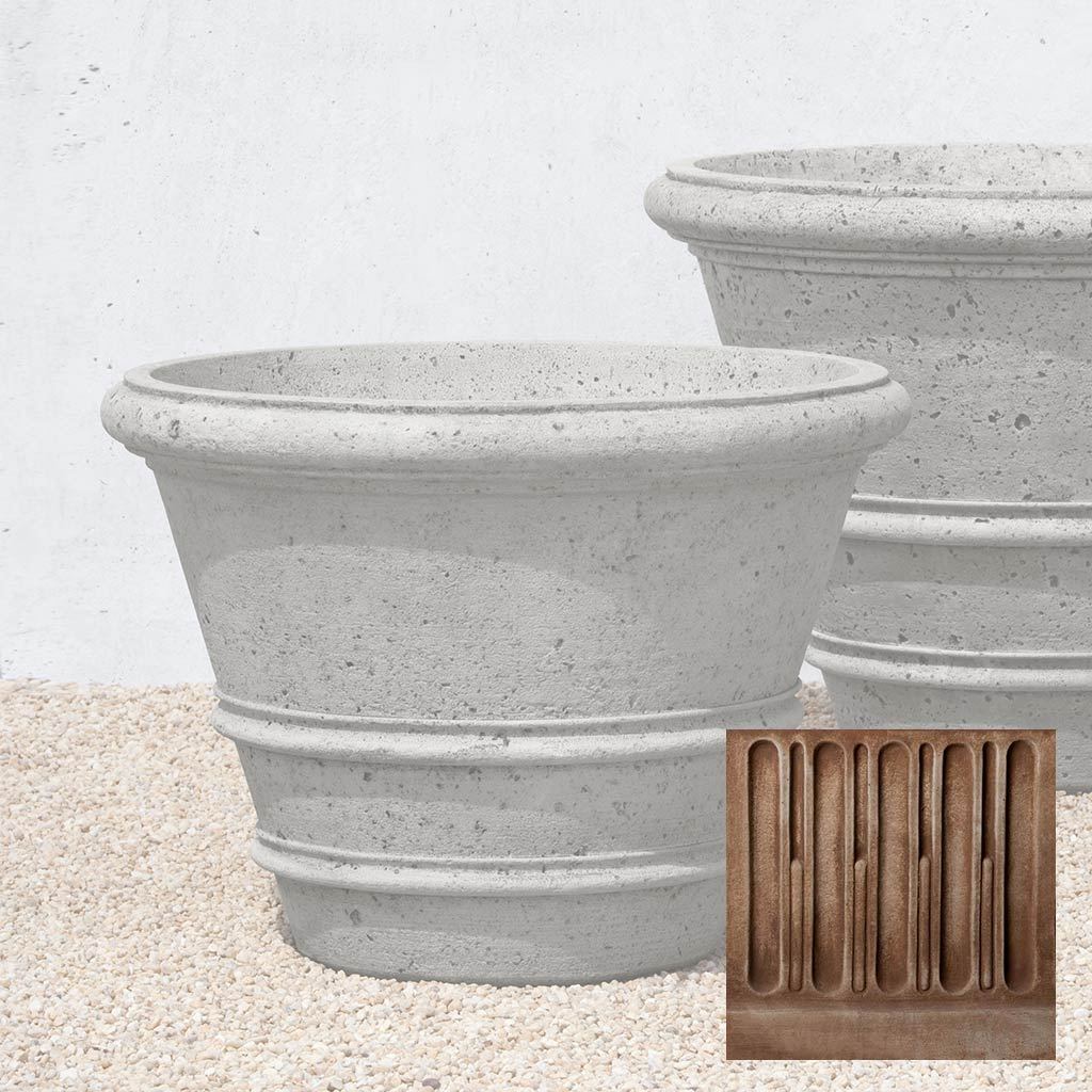 Textured Rolled Rim Planter, Large